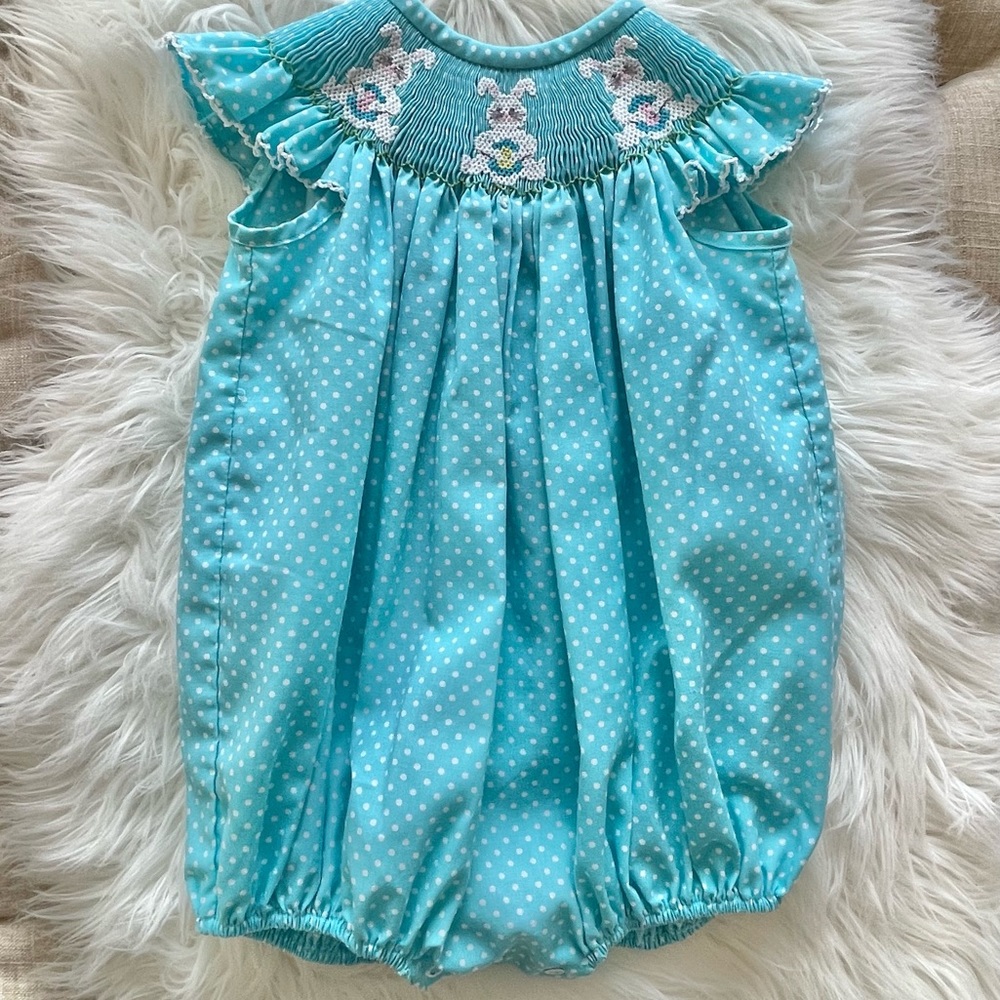 Classic Whimsy 18M Smocked Easter Bunny Bubble